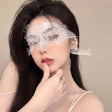 DAIIIBABYYY  -  Sexy Black Lace Masquerade Mask Hollow Out Veil White Eye Mask Rave Party Nightclub Fashion Festival Accessories Dating Fun Toys