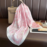 DAIIIBABYYY  -  70cm Floral Printed Square Scarf - Lightweight Silk Fashion Accessory For Women, Elegant Neck Head Wrap Shaw