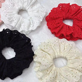 Daiiibabyyy  Large Elastic Hair Bands Rubber Bands Headwear 20cm Women Lace Scrunchies Ponytail Holders Tie Hair Hoop Large Plaid Scrunchy