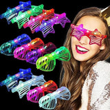 Daiiibabyyy 5-50Pcs Glow in the Dark LED Eyeglasses Neon Colors Blinds Lampshade Glasses Christmas Birthday Neon Party Mardi Gras Props