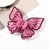 Daiiibabyyy  Large Double-layer Hollow Butterfly Grab Clip Diamond-encrusted Hairpin  Shark Clip  Disc Hair Clip  Fashion Headgear