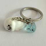 Daiiibabyyy  Cute Cartoon Marine Animals 3D Luminous Sea Lion Seal Resin Key Chains for Men Women Friend Bag Pendant Jewelry Accessories Gift