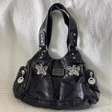 Daiiibabyyy  Y2Kwomen Large Capacity Single Shoulder Crossbody Bag Retro Motorcycle Street Trend Sweet Cool Style Mixed With Rivet Decoration