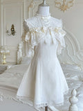 Daiiibabyyy  Japanese Sweet Off Shoulder Bow Dresses Y2k Aesthetic Lace Patchwork Grunge Vestidos Harajuku Women A-Line Ruffled Mini Dress