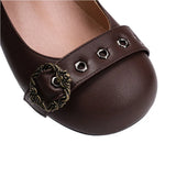 DAIIIBABYYY  -  Fashionable high heels women's Mary Jane  Shoes Buckle decoration Sweet  Single Shoes JK uniform Shoes Large size 48