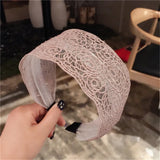 DAIIIBABYYY  -  Fashion Women Lace Hairbands Wide Hair Hoop No-slip Lady Flower Hollow Headbands with Teeth Elegant Female Hair Accessories
