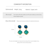 Daiiibabyyy  Vintage Silver Needle Earrings for Women Vintage Circle Square Drop Earrings High Sense Fashion Luxury Designer Jewelry