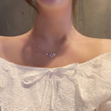 DAIIIBABYYY  -  Party Sweet Temperament For Girls Crystal Adjustable Korean Chain Necklaces Star Pendant Neck Jewelry Woman Clavicle Choker