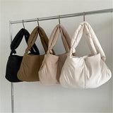 Daiiibabyyy Space Cotton Tote Bag Winter Puffy Quilted Handbags Women Nylon Padding Down Shoulder Bag 2024 Luxury Designer New Crossbody Bag