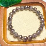 DAIIIBABYYY  -  Natural Black Rutilated Quartz Bracelet Crystal Women Men Rutilated Clear Round Beads Wealthy Stone From Brazil  7/9/13MM