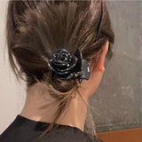 DAIIIBABYYY  -  Floral Hair Claw Red Hairclips Rose Acetate Hair Accessories for Girls and Women Headwear