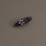 Daiiibabyyy  Elegant Rhinestone Glaze Flower Hairpin Women's Bangs Side Clip Metal Oval Geometry Duckbill Clip France Style Hair Accessories