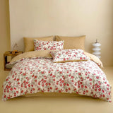DAIIIBABYYY  -  New Little Fresh Pure Cotton Four Piece Set with 40 Thread Count All Cotton Bedding Ins Bed Sheet and Quilt Set with 4