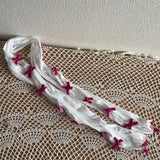 Daiiibabyyy  Y2K Velvet Bow Lace Fingerless Arm Sleeves Women Sheer Glovelettes for Hot Girl Summer Style Fashion Lace Trim Bolero Gloves