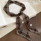 Daiiibabyyy  Chiffon plaid printed acrylic bead necklace, fashionable and popular Korean jewelry