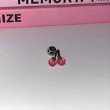 Daiiibabyyy  Stainless Steel Pink Ear Bone Nail for Women Sweet Cute Metal Zircon Water Drop Geometric Stud Earrings Y2K Jewelry Gifts