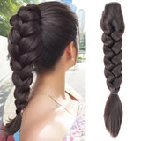 Daiiibabyyy  Synthetic Claw Clip On Braid Ponytail Hair Extensions Heat Resistant Long Handmade Braided Pony Tail Hair Piece For Women Daily