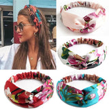 Daiiibabyyy  New Fashion Women Summer Style Print Headbands Bohemian Girl Cross Turban Bandage Bandanas Hairbands Hair Accessories
