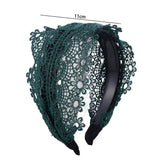Daiiibabyyy  Simple Sweet Make up Resin Flower Cloth Lace Headband Korean Style Hair Wear Wide Side Hairband Women Hair Accessories