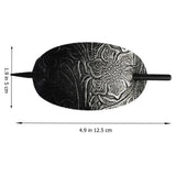 Daiiibabyyy  Fashion Leather Hair Clip with Stick Hair Barrette Hair Tie Hair Slide Oval Shape Hair Pins Ponytail Holders Hair Styling Tools