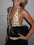 Daiiibabyyy  Women Sexy Halter Backless Beaded Top Lady Chic Sleeveless Off-shoulder Backless Tight Vest New Summer Street Daily Tops