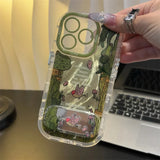 Daiiibabyyy  Cream Feather Yarn IND Forest series Wizard of Oz phone case and mirror holder for iPhone 11 12 13 14 15 16 pro max