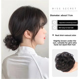 DAIIIBABYYY  -  Women's Low Bun Hair Wig Fake Hair Circle Twist Hair Pack Ancient Style Flower Bud Fluffy Hair Extension Real Human Hair