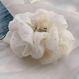 Daiiibabyyy Sweet Mesh Tulle Big Bow Hair Claw Clips for Women Girls White Black Bowknot Hair Clamp Ponytail Hairpin Headdress Accessories