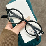 Daiiibabyyy  Retro Oval Frame Reading Glasses Ultralight Unisex Far Sight Eyeglasses Small Presbyopia Glasses for Women & Men