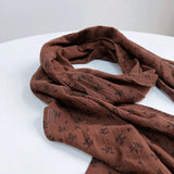 Daiiibabyyy  Spring and Autumn New Floral Scarf Fashion Korean Cotton Retro Scarf Female Thin Breathable Shawl