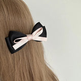 Daiiibabyyy -  French Sweetheart Girl Bow Hairpin Princess Head Korean Style Side Clip Double Horsetail Headpiece Top Clip Hairpin Headwear