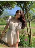 Daiiibabyyy Girls' Casual High Fashion 2024 New Summer Sweet Age-reducing Skirt Two-piece Suit Elegantes Party Evening Dresses Sexy Tops Y2k