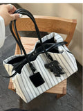Daiiibabyyy  New Canvas Multi-Compartment High-Capacity Tote Bag Zipper Stylish Versatile Minimalist Summer Shoulder Strap