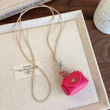 DAIIIBABYYY  -  New Y2K Retro Cute Small Leather Bag Long Necklace for Women Fashion Sweater Chain Neck Hanging Jewelry Versatile Accessory Gift