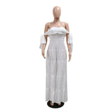 Daiiibabyyy  Elegant Jumpsuits & Rompers for Woman 2025 New Summer Off the Shoulder Wide Leg Loose Fashion Birthday Party Overalls Outfits