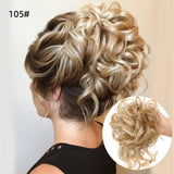 Daiiibabyyy  Synthetic Hair Bun Chignon Messy Curly Hair Band Elastic Scrunchy False Hair Pieces For Women Hairpins Black Brown