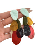 Daiiibabyyy  Irregular Acrylic Geometric Oval Dangle Earrings for Women Personality Temperament Earring Simple Unique Charm Jewelry Travel