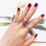Daiiibabyyy  Vintage Europe Old Castle Rings for Women Men Antique Sliver Plating Carving Gothic Church Finger Ring Festival Jewelry