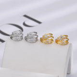Daiiibabyyy Silver Gold Color Zircon Multi Layers Earrings for Women Girl Birthday Gift Delicate Shining Jewelry Dropshipping