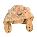 Daiiibabyyy  Cute Plush Winter Integrated Cap Scarf Warm Thickened Ear Protection Hat Casual Soft Beanie Hat Scarf Cycling