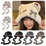 Daiiibabyyy  Cute Thickened Bear Ears Knitted Hat Warm Soft Bear Hat Windproof Coldproof Lei Feng Hat Winter Season Women Wear