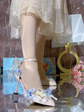 Daiiibabyyy  Women Heels Bridal Wedding Heel Lolita Pink Blue High Heels Shoes for Woman Party Shoes Woman Mary Jane Y2K Heel Elegant