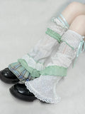 Daiiibabyyy  Autumn Girls Japanese Lace Sock Covers Bowknot Sweet Y2K Lolita Jk Calf Socks Ins Style Shibuya Spice Girls Stacking Socks
