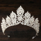 Daiiibabyyy  Korean Bridal AB Crystal Rhinestone Big Tiaras Crowns For Women Girls Wedding Party Crown Hair Dress Jewelry Accessories