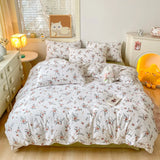 DAIIIBABYYY  -  A-class mother and baby cartoon washed cotton four piece set for bed, ins style bed sheets, duvet covers, dormitory duvet