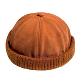 Daiiibabyyy  Knitted Beanies Women Men Warm Thick Winter Hat Fashion Docker Sailor Biker Cap Vintage Brimless Hat