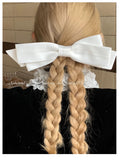 DAIIIBABYYY  -  French Style Black Satin Big Bow Hairpin New Women's Face Small Hair-Top Clip Back Head Hair Clip Headdress New
