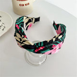 Daiiibabyyy  Wide Fabric Headbands For Women Girls Flower Knotted Hairbands Female Hair Bands Hair Hoops Hair Accessories
