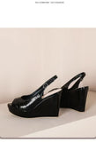 Daiiibabyyy  hot sale new peep toe Women's Sandals Fashion buckle strap plus size Casual Sandals women summer Best Seller wedge Sandals