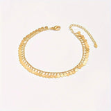 DAIIIBABYYY  -  Fashion Bohemian Style Round Pendant Tassel Anklet for Women Simple Elegant Ankle Jewelry Beach Party Accessories